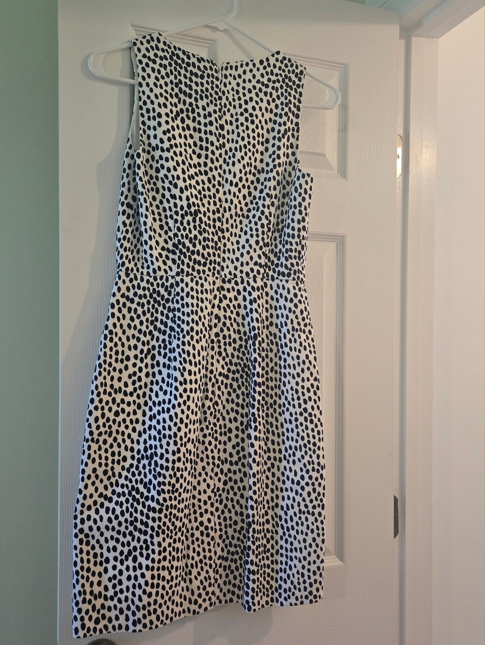 J. Crew Black and White Dot-Print Sleeveless Sheath Dress - Picture 3 of 4